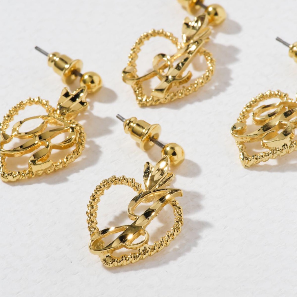 New Vanessa Mooney Sweetheart Initial Earrings